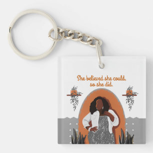 Black Woman, She Believed She Could, So She Did Key Ring