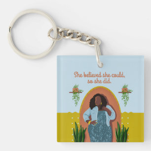 Black Woman, She Believed She Could, So She Did Key Ring