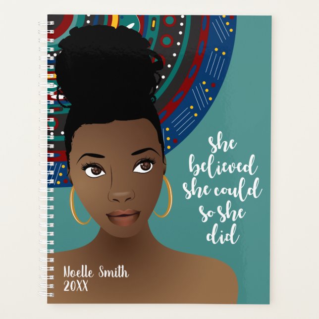 Black Woman, She Believed She Could, So She Did Planner (Front)