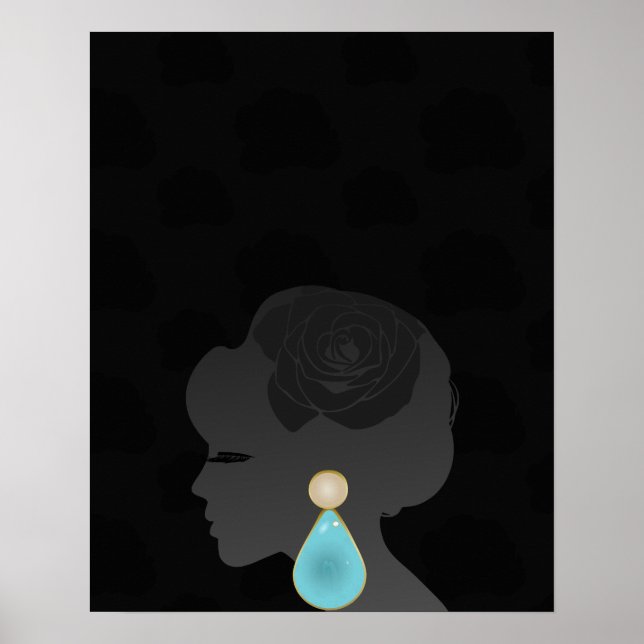 Black Woman Silhouette Dark Glamour Poster (Front)