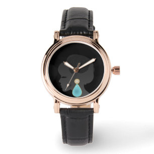 Black Woman Silhouette Dark Glamour Watch