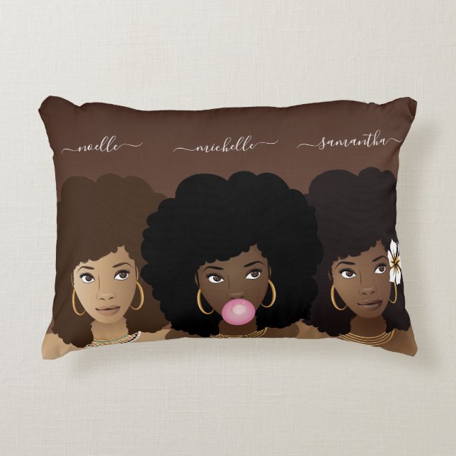 Black Woman - Sisters, Cousins, Friends Decorative Cushion (Front)