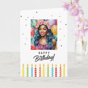 Black Woman Smiling Happy Birthday Card
