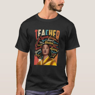 Black Woman Teacher Afro Black History Month Gift T-Shirt