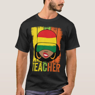 Black Woman Teacher Afro Melanin Vintage Black His T-Shirt