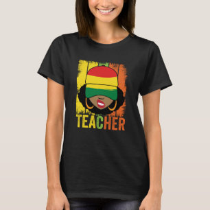 Black Woman Teacher Afro Melanin Vintage Black His T-Shirt