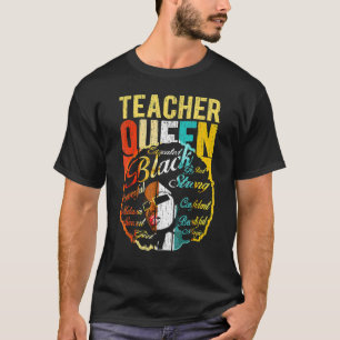 Black Woman Teacher Afro Retro Black History Month T-Shirt