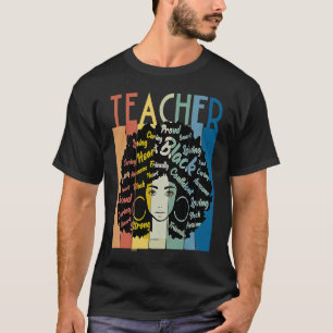 Black Woman Teacher Afro Retro Cool Black History T-Shirt