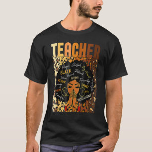 Black Woman Teacher Afro Retro Matching Black Hist T-Shirt