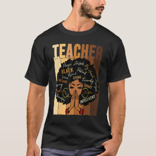 Black Woman Teacher Afro Shirt Black History Month