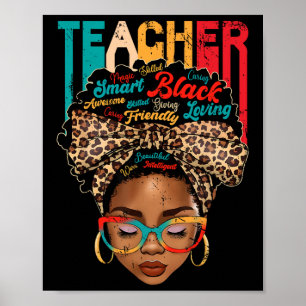 Black Woman Teacher Afro Smart African American Lo Poster
