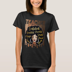 Black Woman Teacher Afro Smart African American Lo T-Shirt