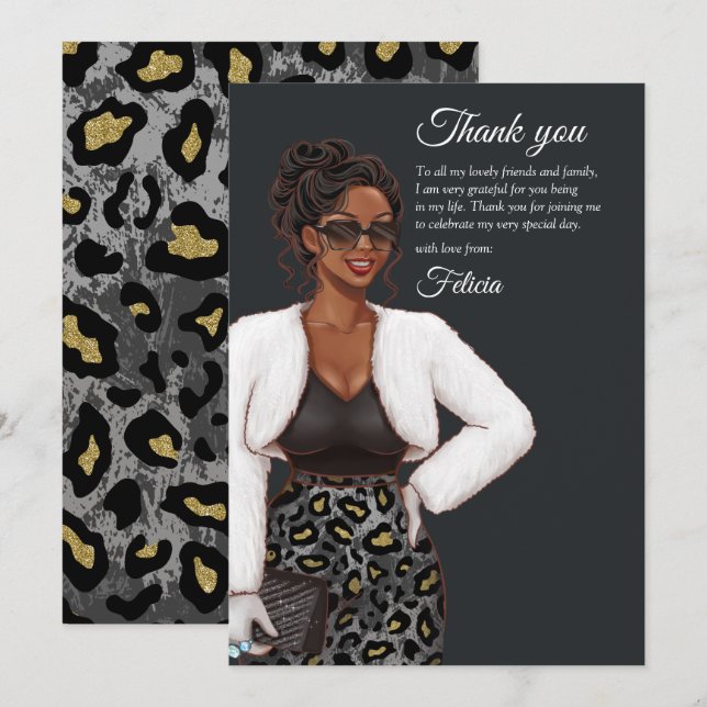 Black Woman Thank You Card (Front/Back)