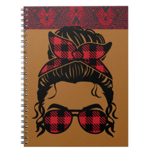 Black Woman Tribal Pattern Notebook