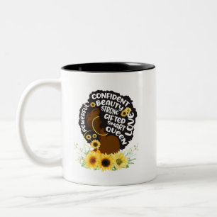 Black woman Two-Tone coffee mug