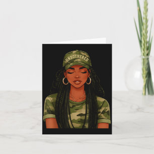Black Woman Unbothered Locs Camo Girl Women Loc'd Card