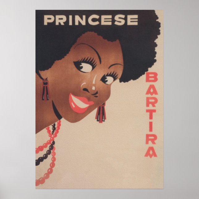 Black Woman Vintage Art Portrait Poster (Front)