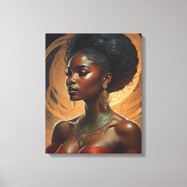 Black Woman, Vintage Royalty  Canvas Print (Front)