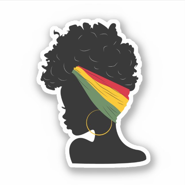 Black Woman Vinyl Sticker  (Front)