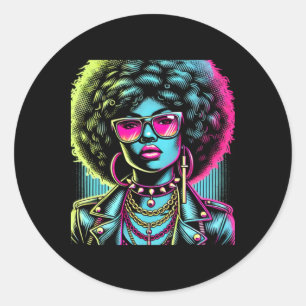 Black Woman With A Large Afro Sticker 
