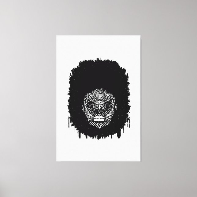 Black Woman with African Tribal Face Markings Canvas Print (Front)