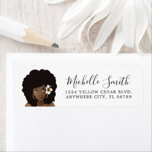 Black Woman with Flower in her Afro, Natural Hair