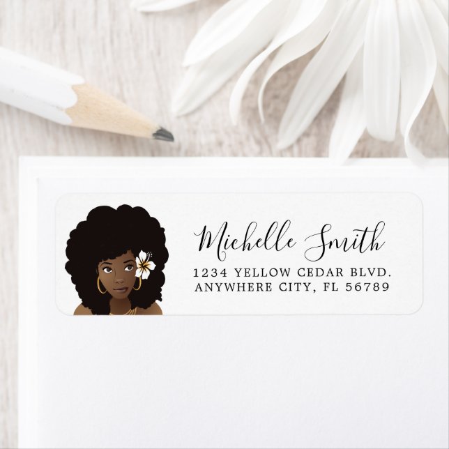 Black Woman with Flower in her Afro, Natural Hair (Insitu)