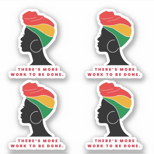 Black Woman_Work Vinyl Stickers 4ct (Front)