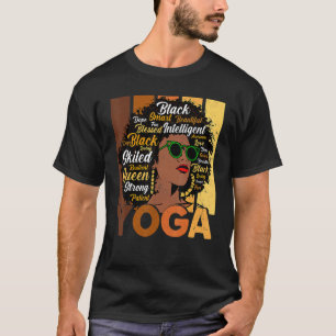 Black Woman Yoga Afro Melanin Cool Black History M T-Shirt
