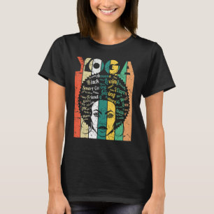 Black Woman Yoga Afro Retro Cool Black History Mon T-Shirt