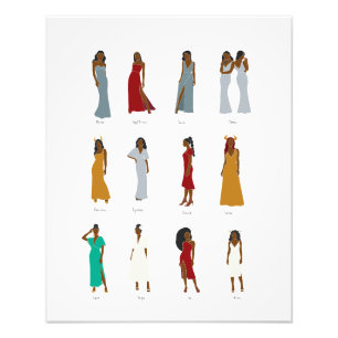 Black Woman Zodiac  Photo Print