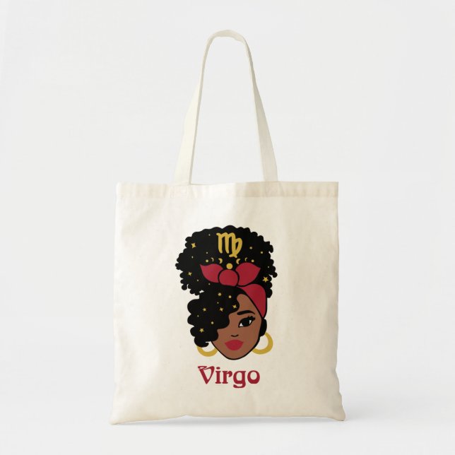 Black Woman Zodiac Virgo Tote Bag (Front)