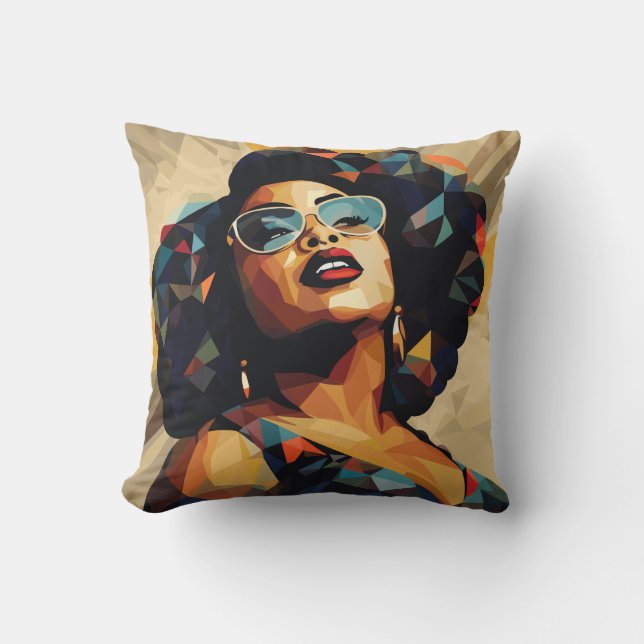 Black Womanhood: Cubist Artistry Cushion (Front)