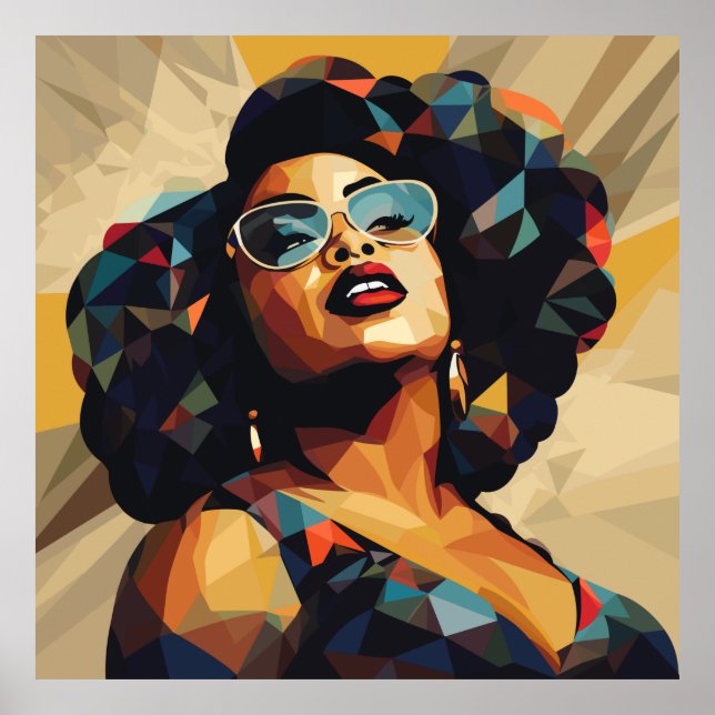 Black Womanhood: Cubist Artistry Poster (Front)