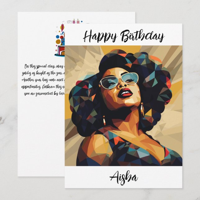 Black Womanhood: Cubist Artistry Thank You Card (Front/Back)