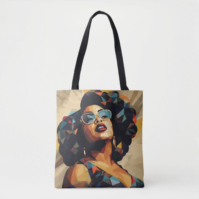 Black Womanhood: Cubist Artistry Tote Bag (Front)
