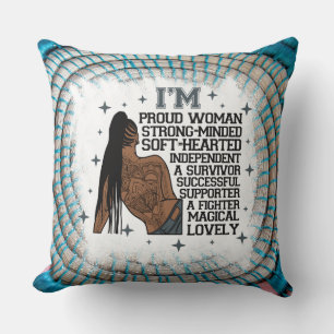 black women affirmations melanin queen sista quote cushion