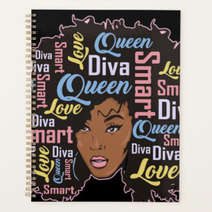 Black women African American melanin sista queen Planner