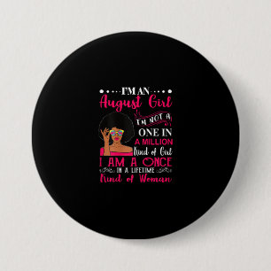 Black Women August Birthday Gifts Im A Leo Queen 7.5 Cm Round Badge