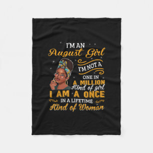 Black Women August Birthday Gifts Im A Leo Queen Fleece Blanket