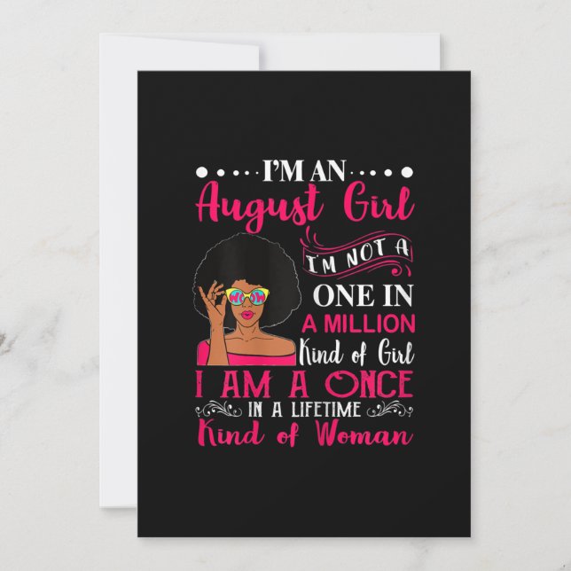 Black Women August Birthday Gifts Im A Leo Queen Holiday Card (Front)