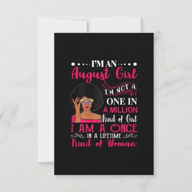 Black Women August Birthday Gifts Im A Leo Queen Invitation (Front)