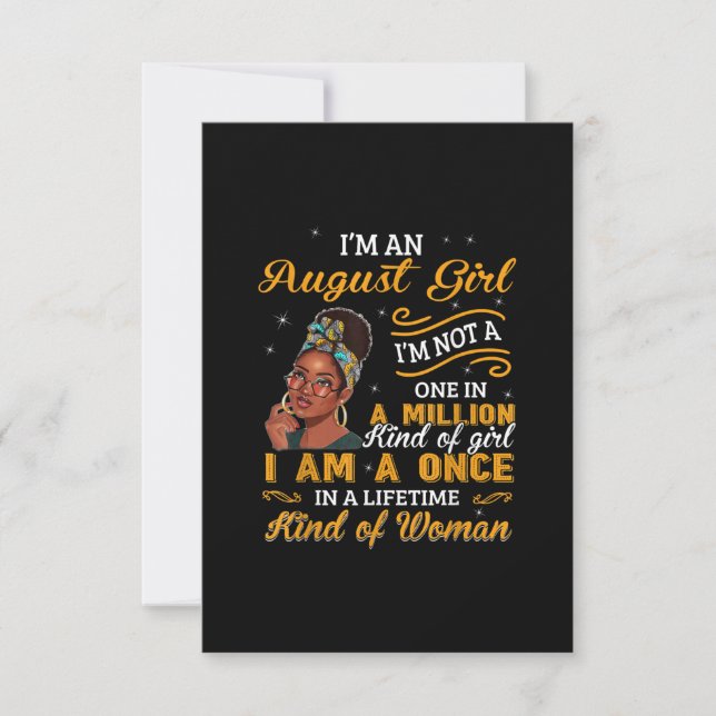 Black Women August Birthday Gifts Im A Leo Queen Invitation (Front)