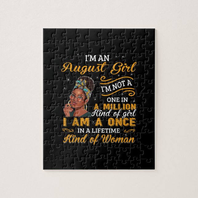 Black Women August Birthday Gifts Im A Leo Queen Jigsaw Puzzle (Vertical)