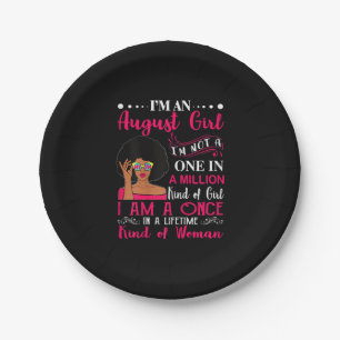 Black Women August Birthday Gifts Im A Leo Queen Paper Plate