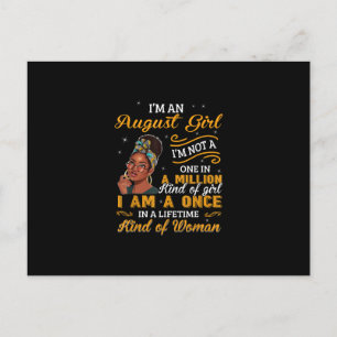 Black Women August Birthday Gifts Im A Leo Queen Postcard