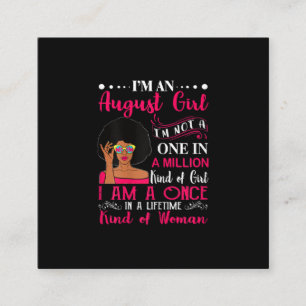 Black Women August Birthday Gifts Im A Leo Queen Square Business Card