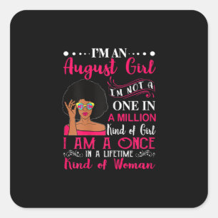 Black Women August Birthday Gifts Im A Leo Queen Square Sticker