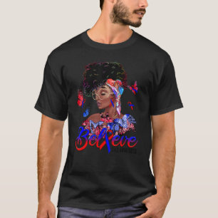 Black Women Believe Blue & Red Ribbon Chd Awarenes T-Shirt