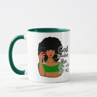 Black Women, Black Queen, Afro ,God is within Her Mug